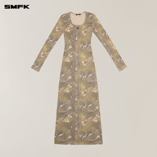 SMFK Vintage Hurricane Silk Fade Body Dress Hurricane Camouflage