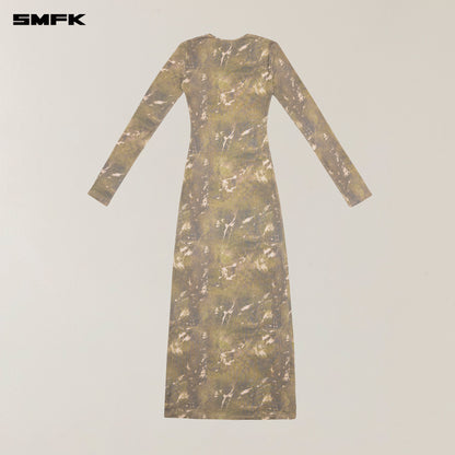 SMFK Vintage Hurricane Silk Fade Body Dress Hurricane Camouflage