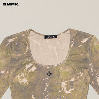 SMFK Vintage Hurricane Silk Fade Body Dress Hurricane Camouflage