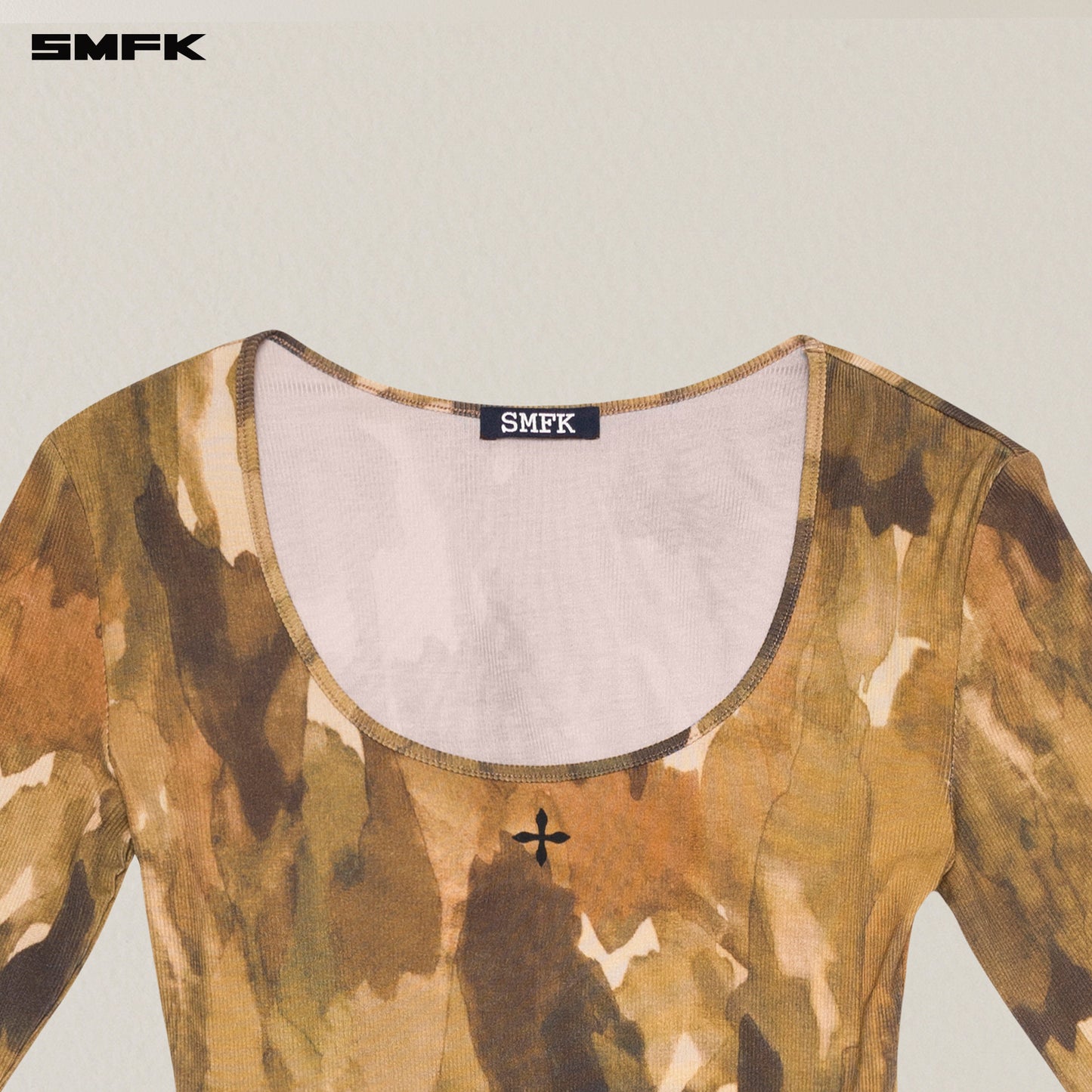 SMFK Vintage Hurricane Silk Fade Body Dress Chinese Ink Camouflage