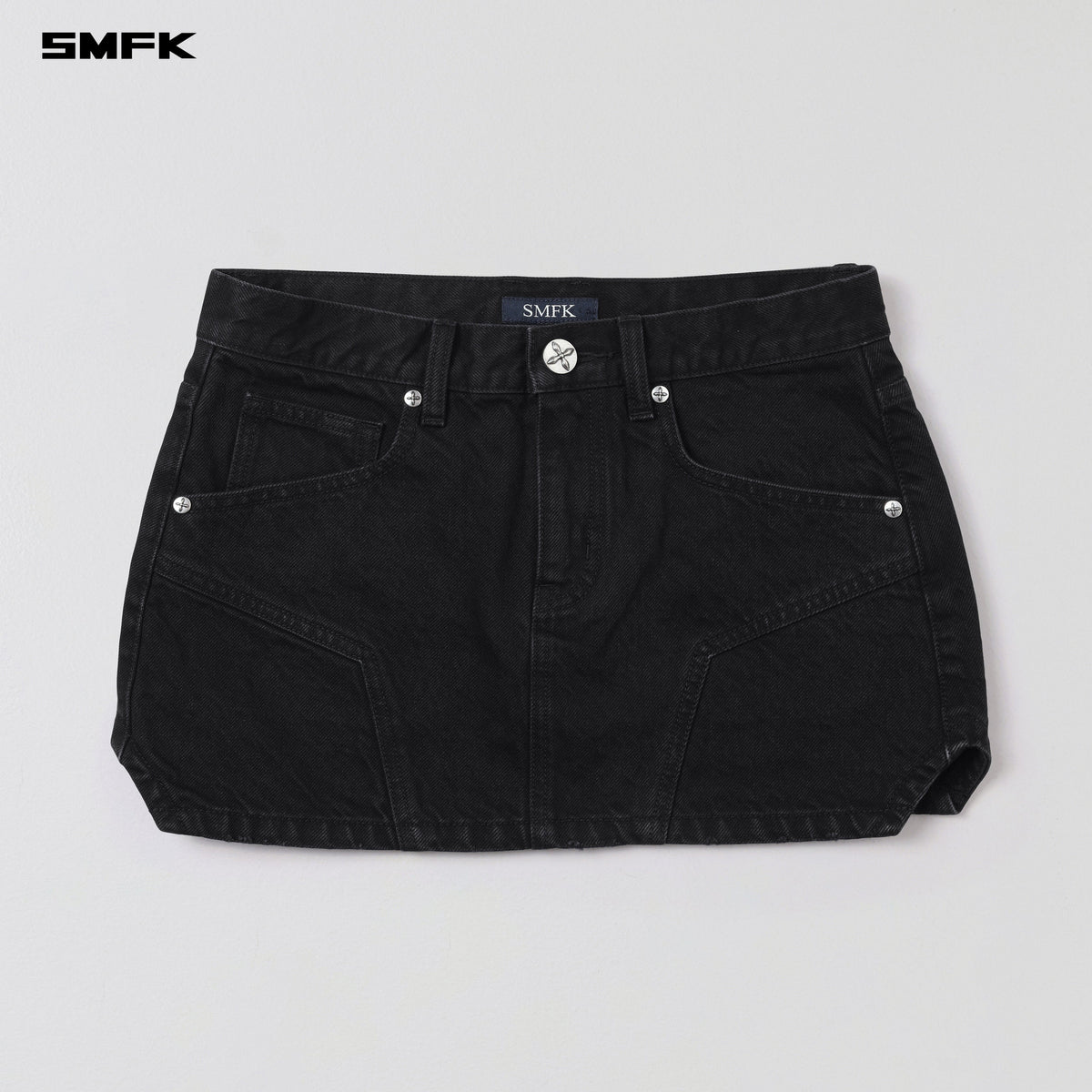 SMFK Compass Mirage Mode Denim Short Skirt Wild Black