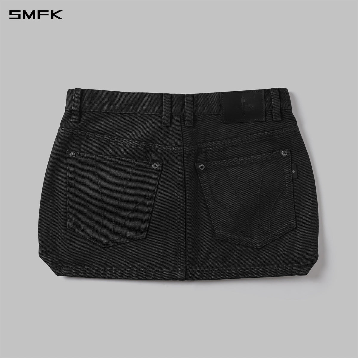 SMFK Mirage Prism Denim Short Skirt Denim Cotton Ink Black
