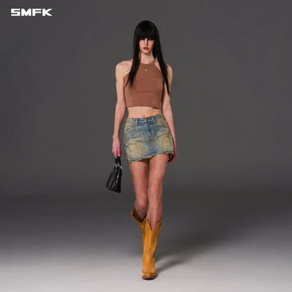 SMFK Compass Mirage Mode Denim Short Skirt Lake Blue