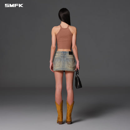 SMFK Compass Mirage Mode Denim Short Skirt Lake Blue