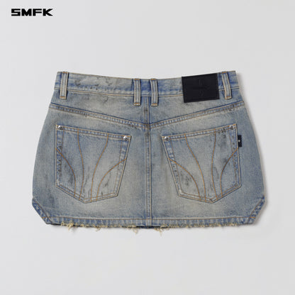 SMFK Compass Mirage Mode Denim Short Skirt Lake Blue