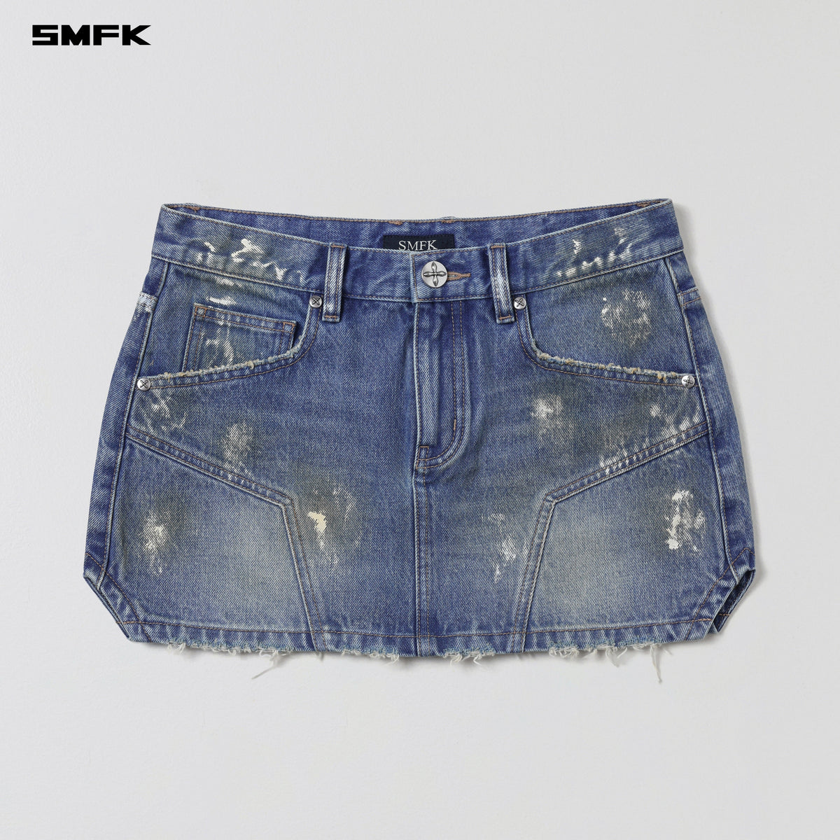 SMFK Compass Mirage Mode Denim Short Skirt Marine Blue