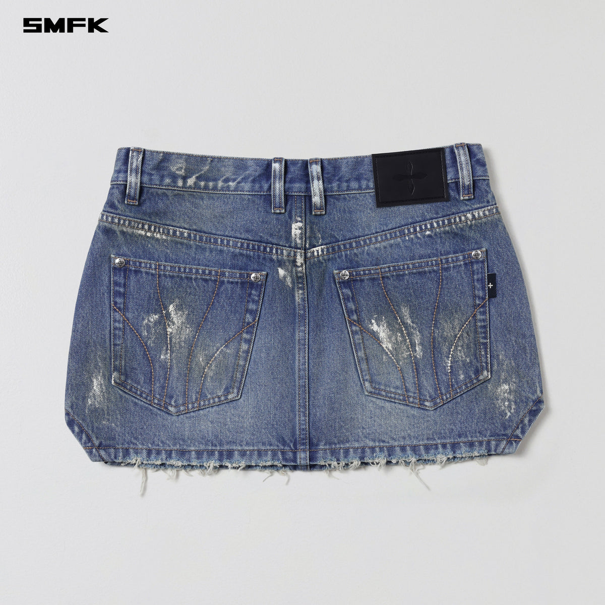 SMFK Compass Mirage Mode Denim Short Skirt Marine Blue