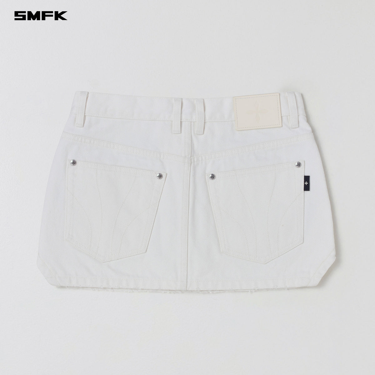 SMFK Compass Mirage Mode Denim Short Skirt Cloud White