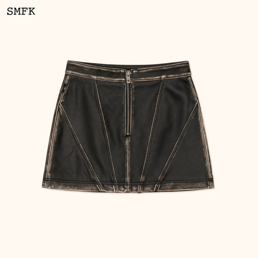 SMFK WildWorld Retro Leather Short Skirt