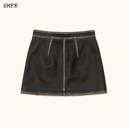 SMFK WildWorld Retro Leather Short Skirt