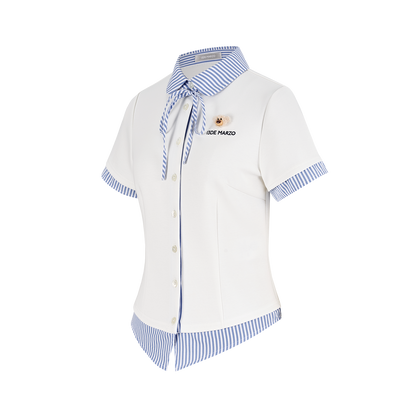 13DE MARZO Lines Bear Tight Shirt White