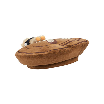 13DE MARZO Tailor Bear Button Beret Brown