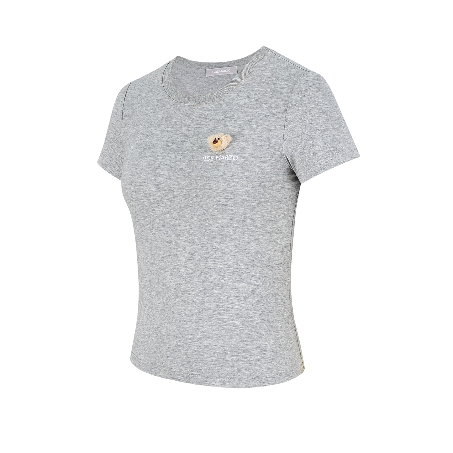 13DE MARZO Mini Logo Tight Tee Grey