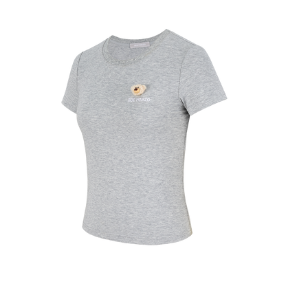 13DE MARZO Mini Logo Tight Tee Grey