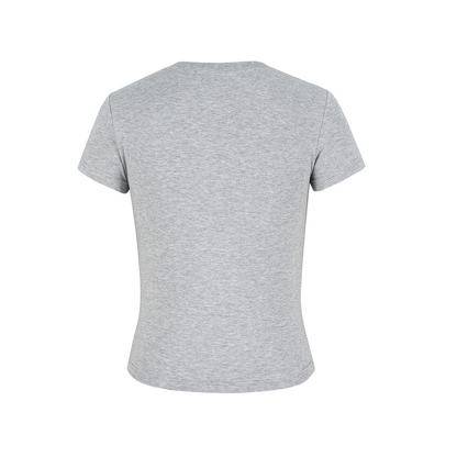 13DE MARZO Mini Logo Tight Tee Grey