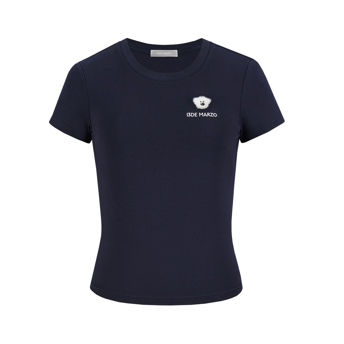13DE MARZO Mini Logo Tight Tee Navy Blue