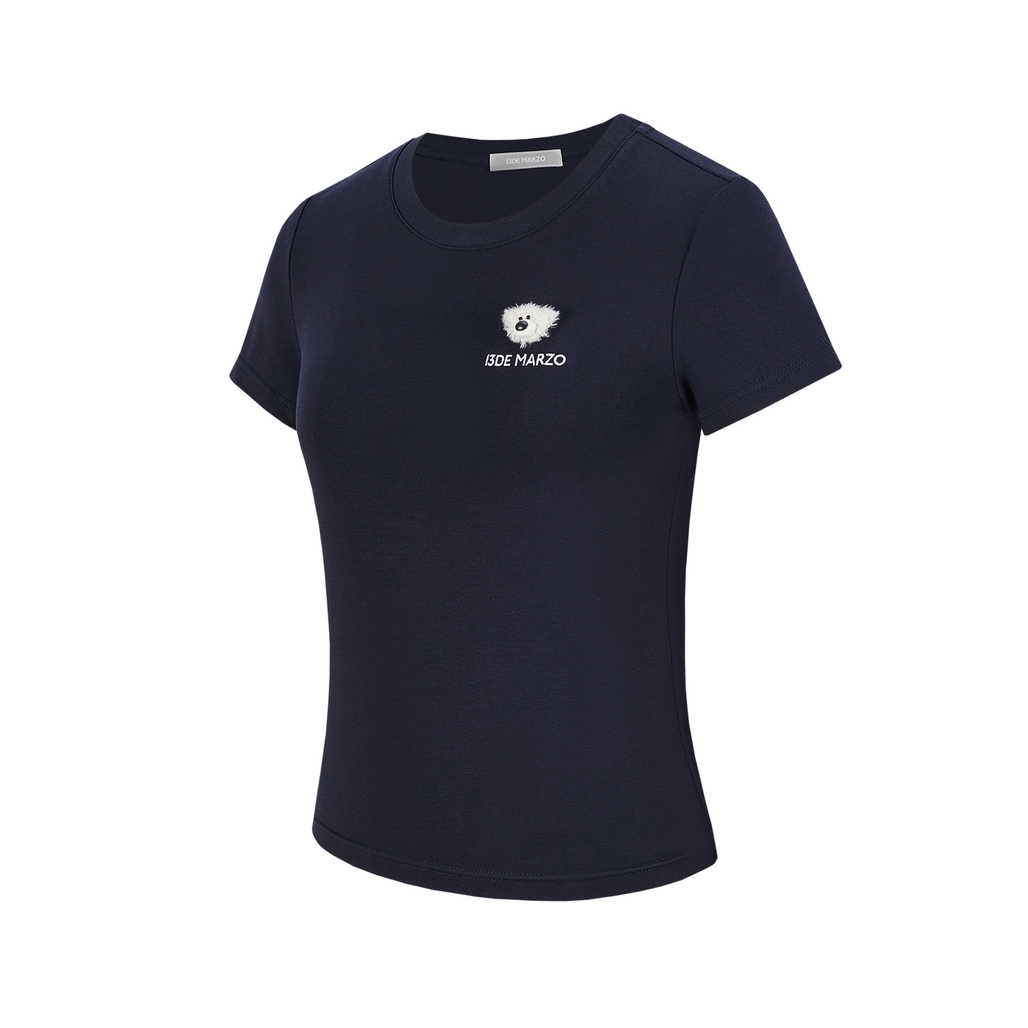 13DE MARZO Mini Logo Tight Tee Navy Blue