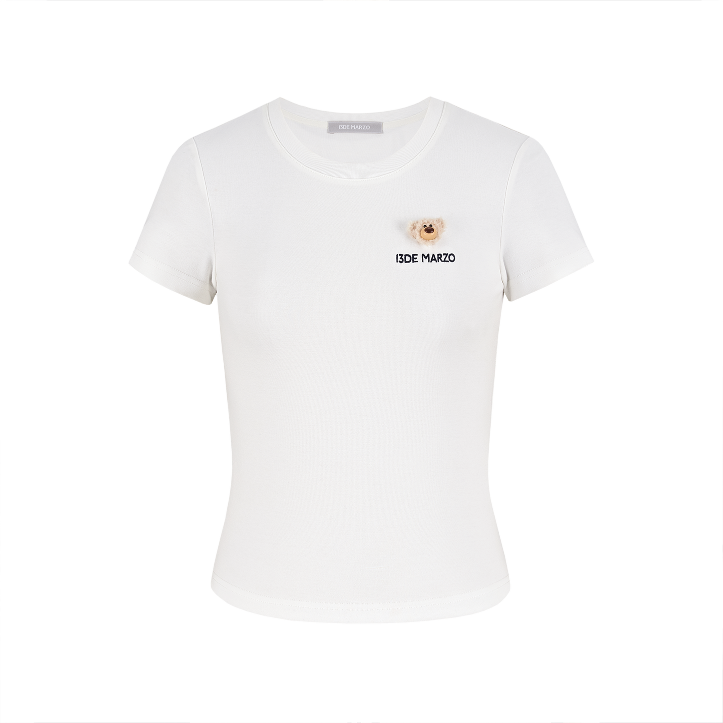 13DE MARZO Mini Logo Tight Tee White