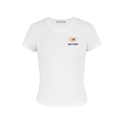 13DE MARZO Mini Logo Tight Tee White