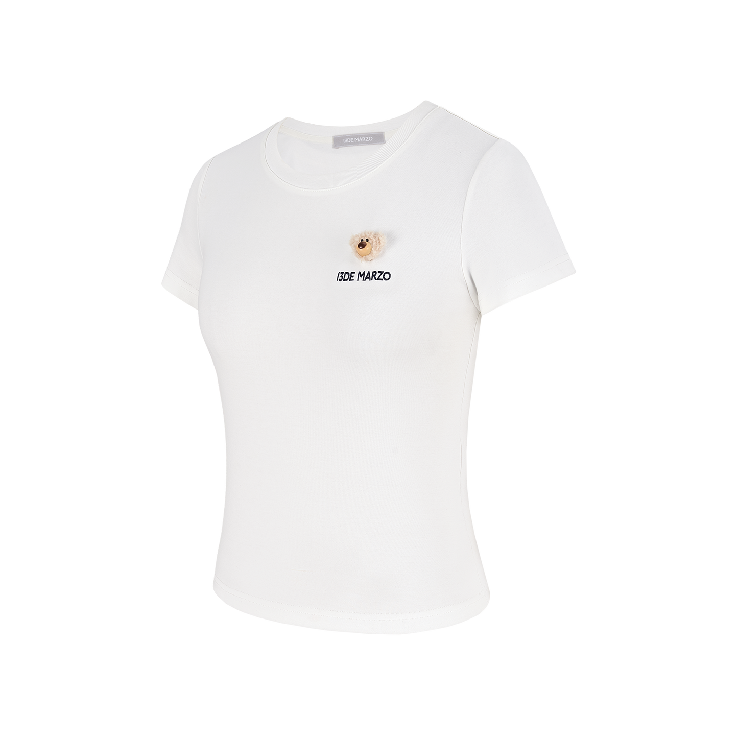 13DE MARZO Mini Logo Tight Tee White