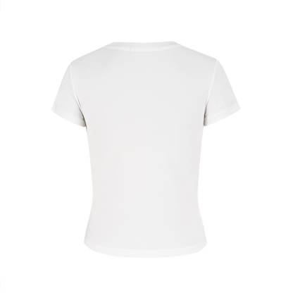 13DE MARZO Mini Logo Tight Tee White