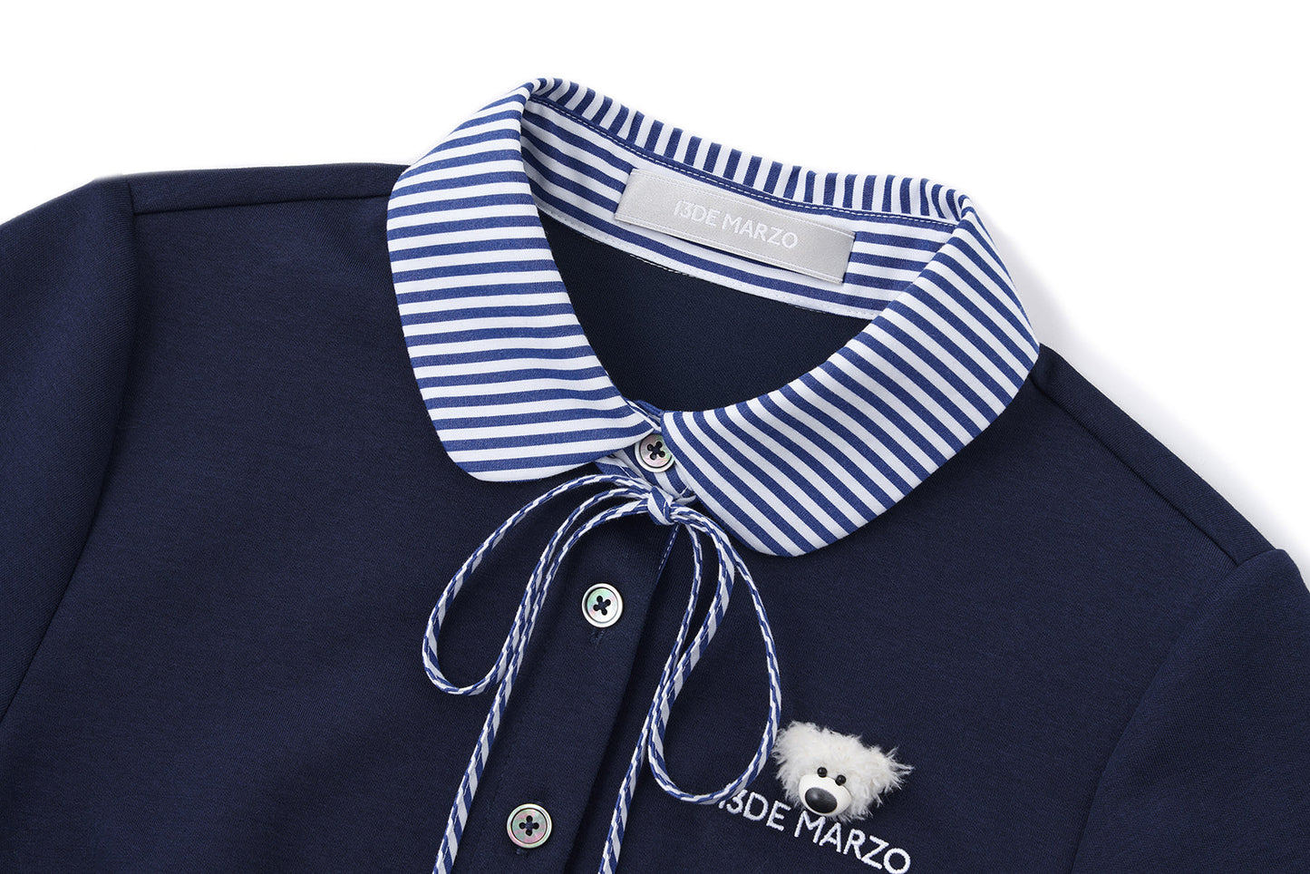 13DE MARZO Lines Bear Tight Shirt Nazy Blue