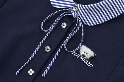 13DE MARZO Lines Bear Tight Shirt Nazy Blue