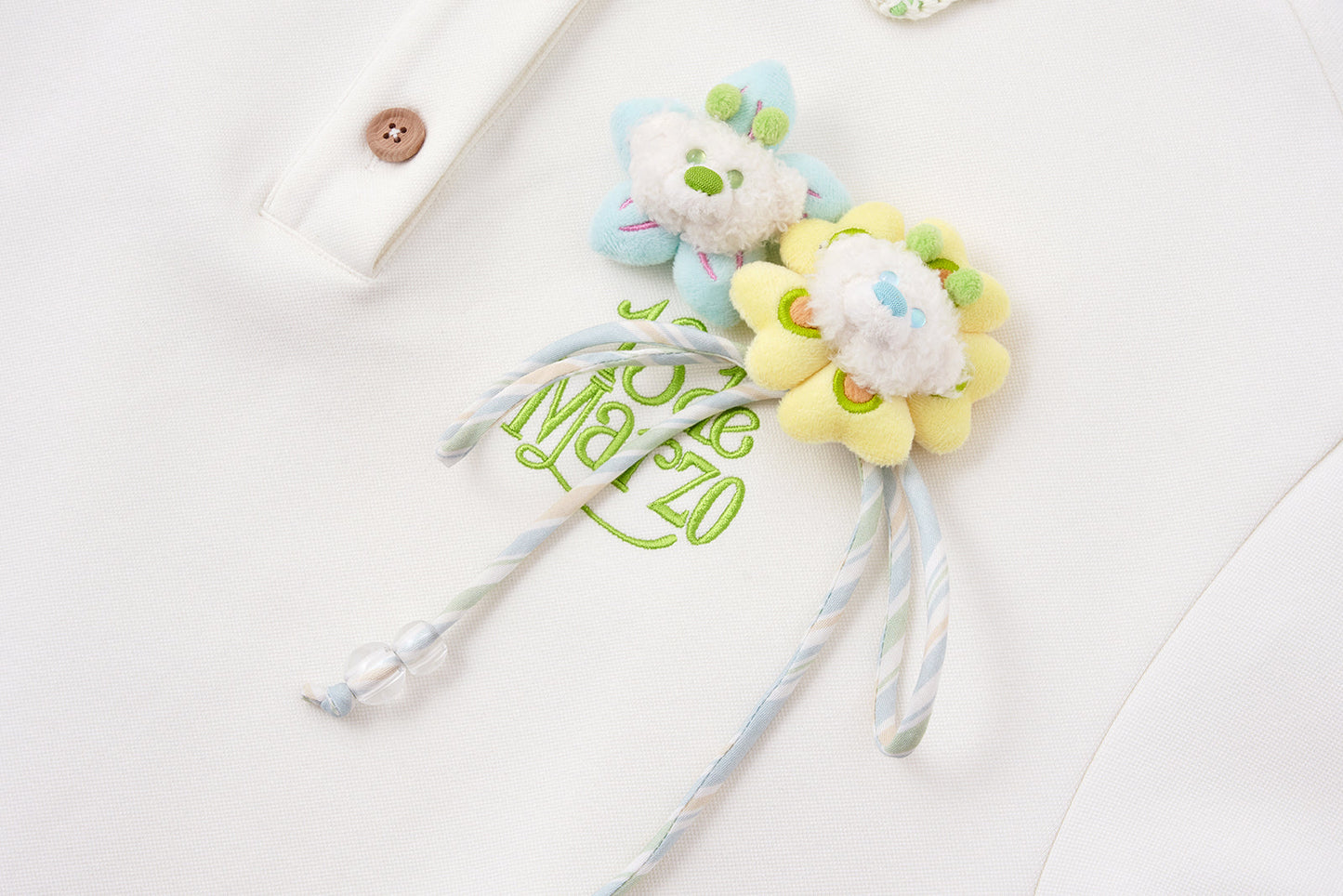 13DE MARZO Crochet Bear T-Shirt White