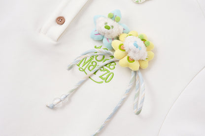 13DE MARZO Crochet Bear T-Shirt White