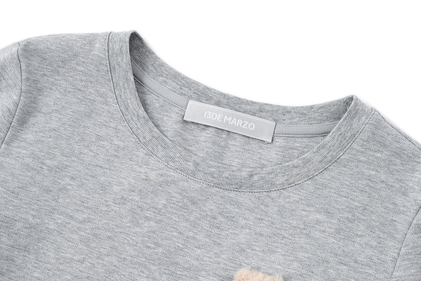 13DE MARZO Mini Logo Tight Tee Grey