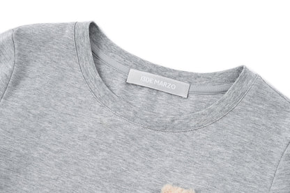 13DE MARZO Mini Logo Tight Tee Grey