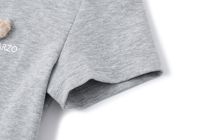 13DE MARZO Mini Logo Tight Tee Grey