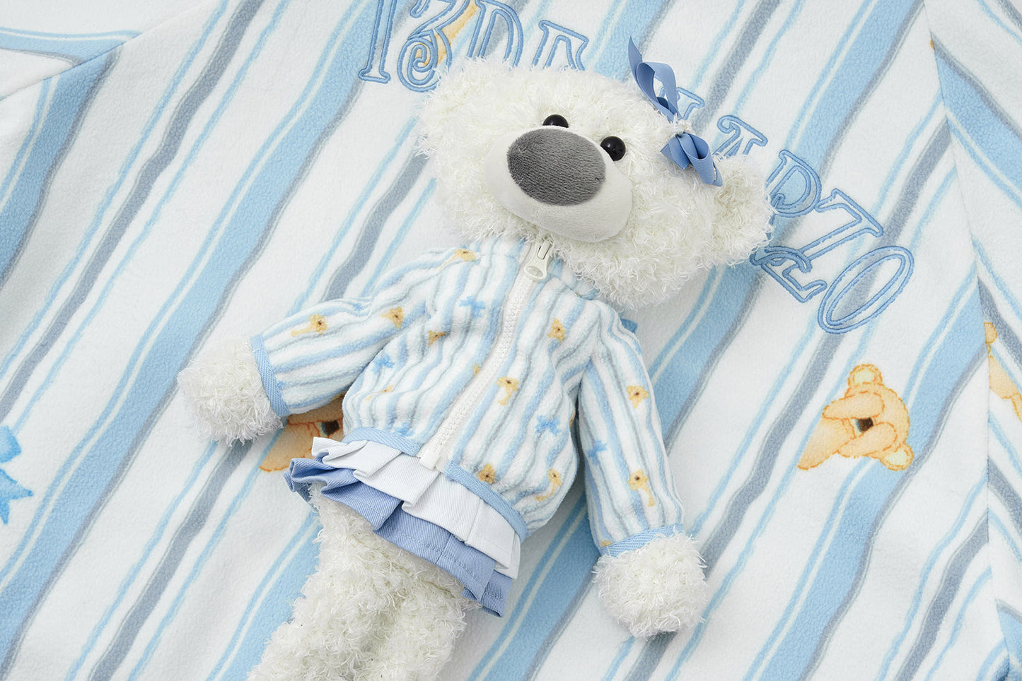 13DE MARZO Marzo Valley Fleece Print Jacket Blue