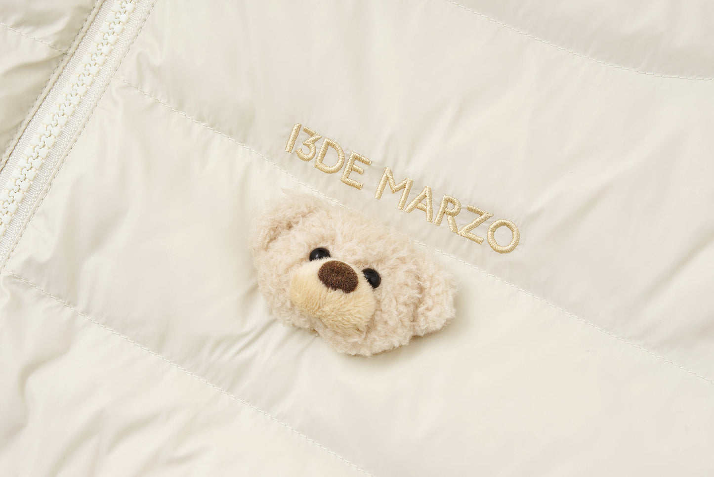 13DE MARZO Doozoo Quilted Down Jacket Beige
