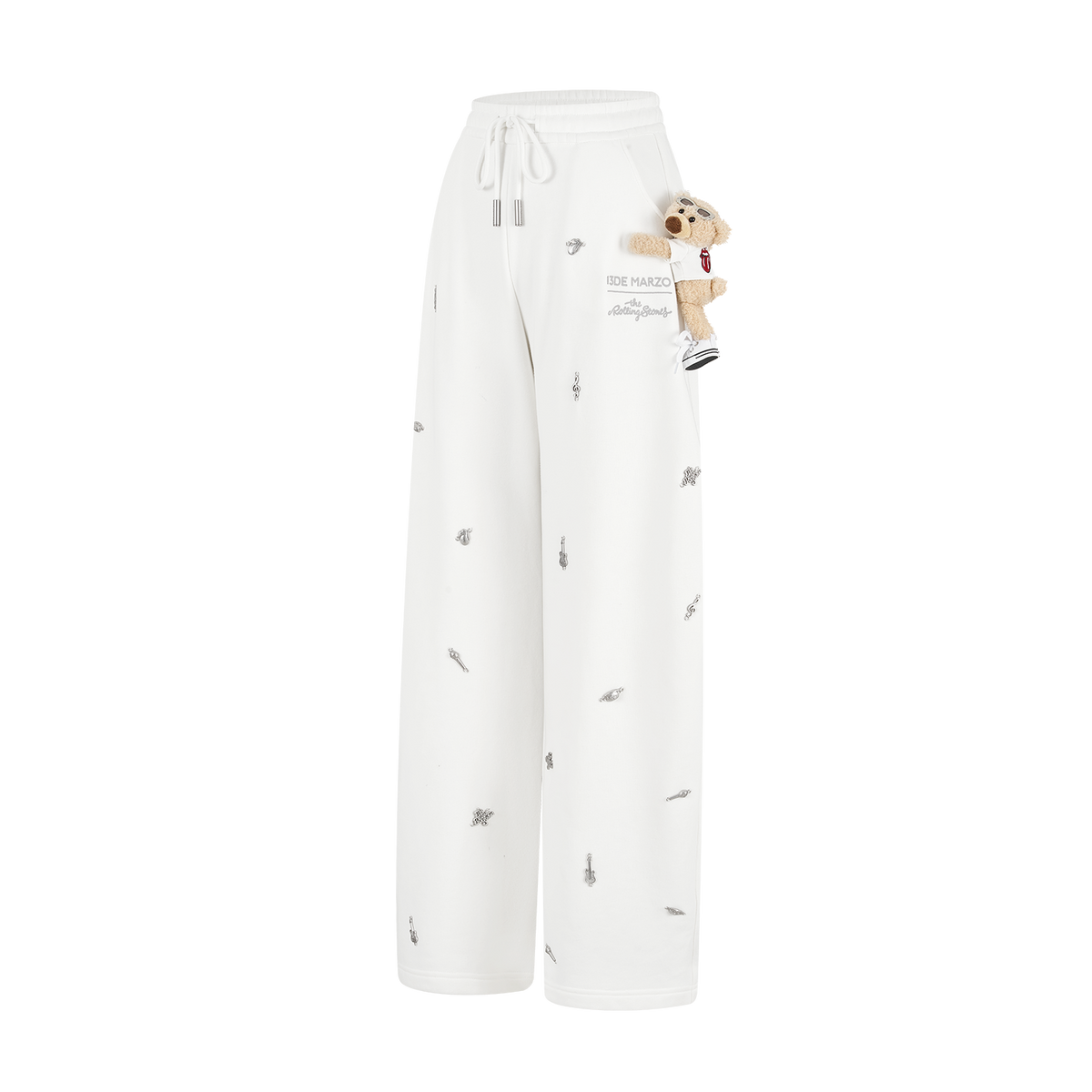 13DE MARZO Rolling Stones Bear Sweatpants Beige