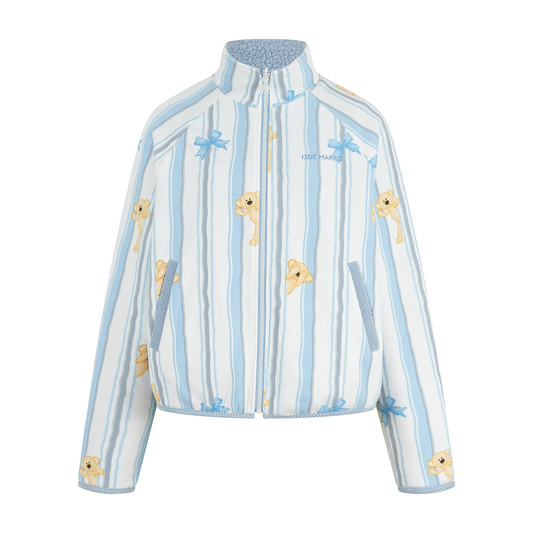 13DE MARZO Marzo Valley Fleece Print Jacket Blue