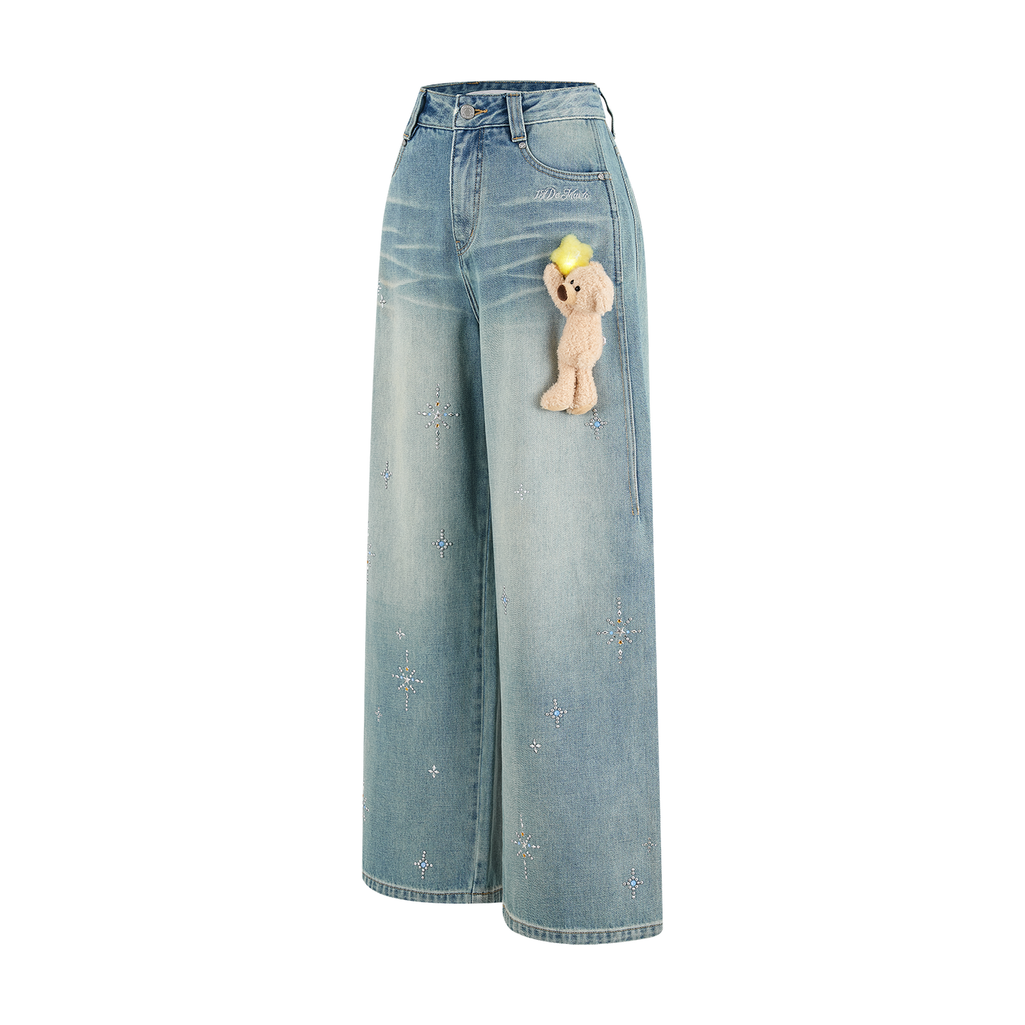 13DE MARZO Luminous Bear Star Jeans Blue