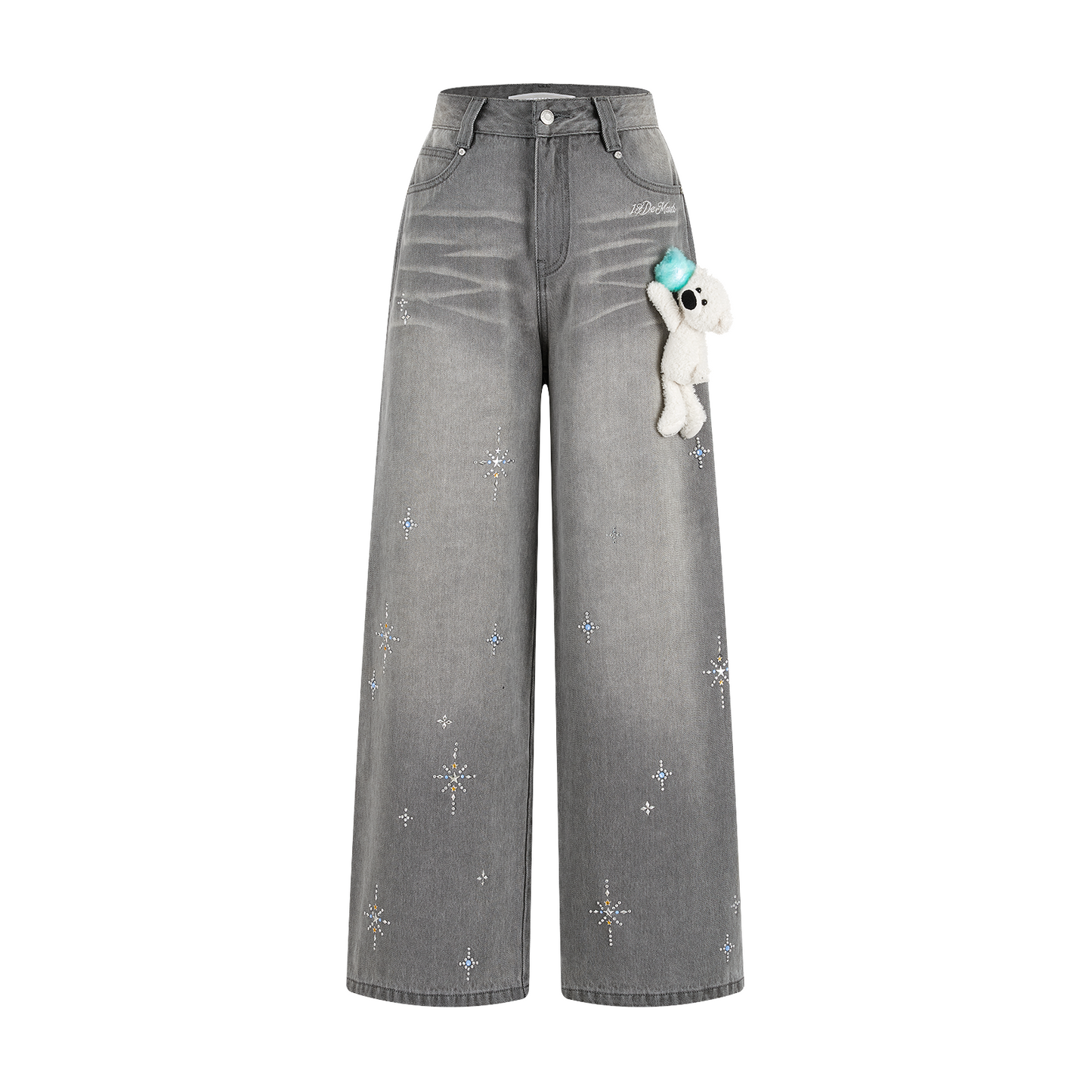 13DE MARZO Luminous Bear Star Jeans Grey