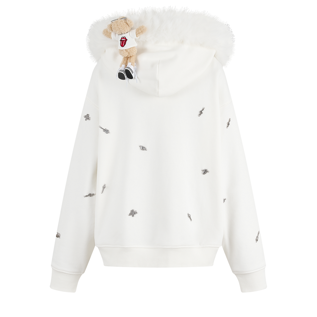 13DE MARZO Rolling Stones  Bear Zip Hoodie Beige
