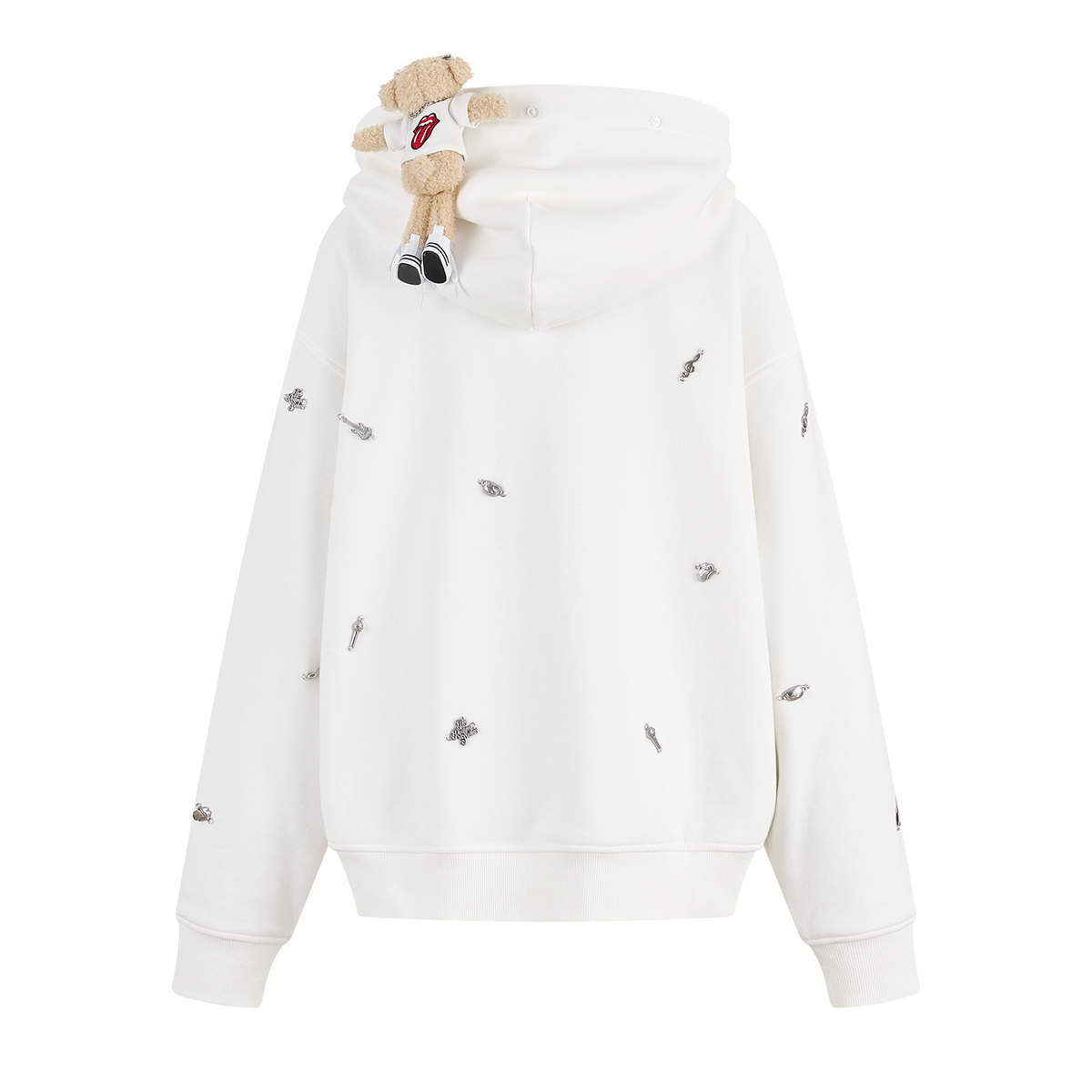 13DE MARZO Rolling Stones  Bear Zip Hoodie Beige