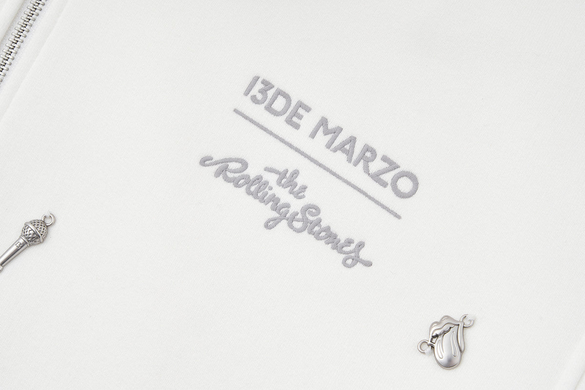 13DE MARZO Rolling Stones  Bear Zip Hoodie Beige