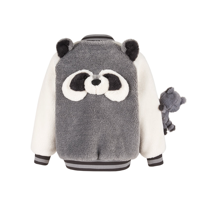 13DE MARZO Raccoon BabyBear Baseball Jacket Grey