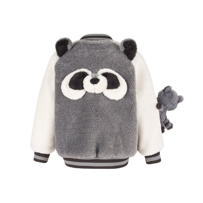13DE MARZO Raccoon BabyBear Baseball Jacket Grey