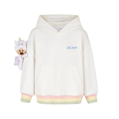 13DE MARZO Unicorn BabyBear Hoodie White