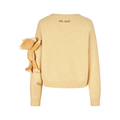 13DE MARZO Monkey Bear Cardigan Yellow