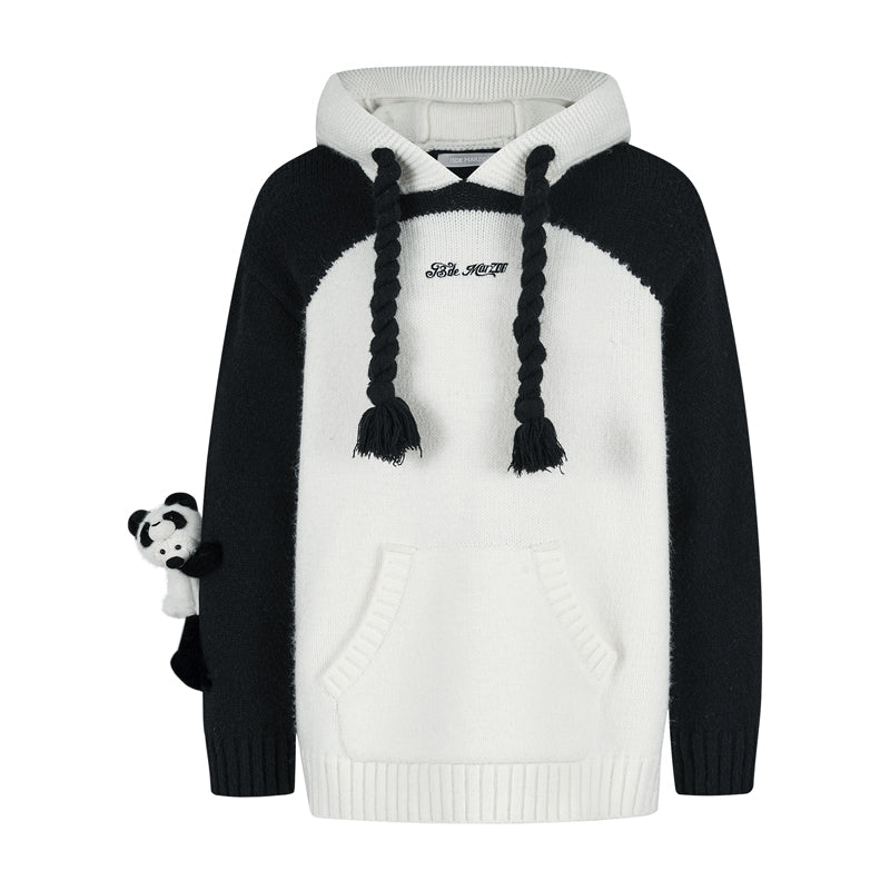 13DE MARZO Panda Bear Hoodie White