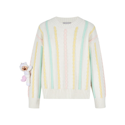 13DE MARZO Unicorn Bear Sweater Beige