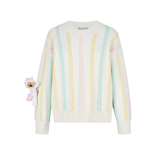 13DE MARZO Unicorn Bear Sweater Beige