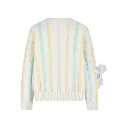 13DE MARZO Unicorn Bear Sweater Beige