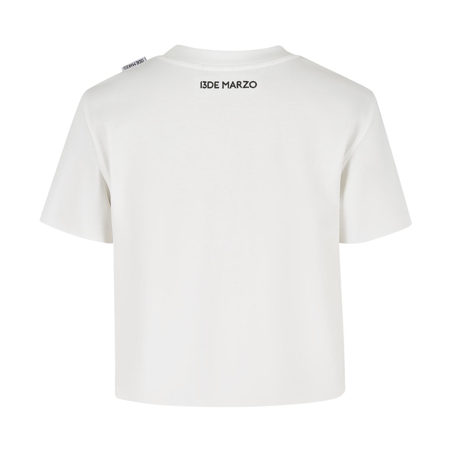 13DE MARZO Doozoo 3-D Bear Cropped Top White